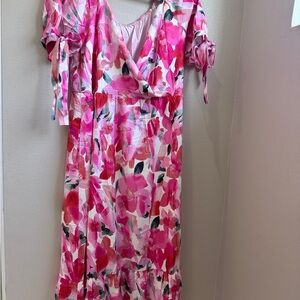 Floral Pink and Red Dress